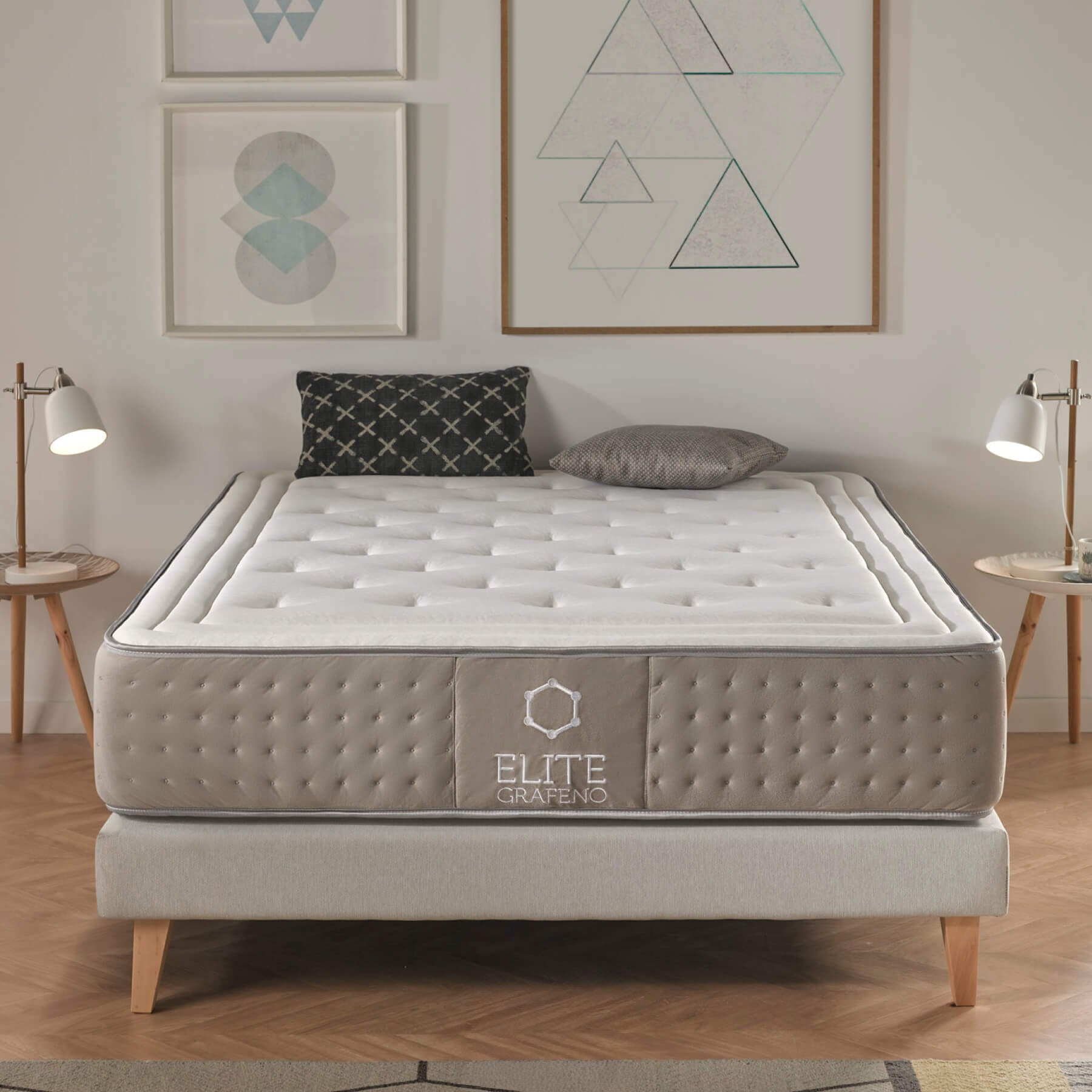 Materac Viscoelastic 67x180 cm Élite Graphene - Wysokość +/- 30 cm - Średnia twardość - Wiskografen o wysokiej gęstości - Ergonomiczny i wygodny