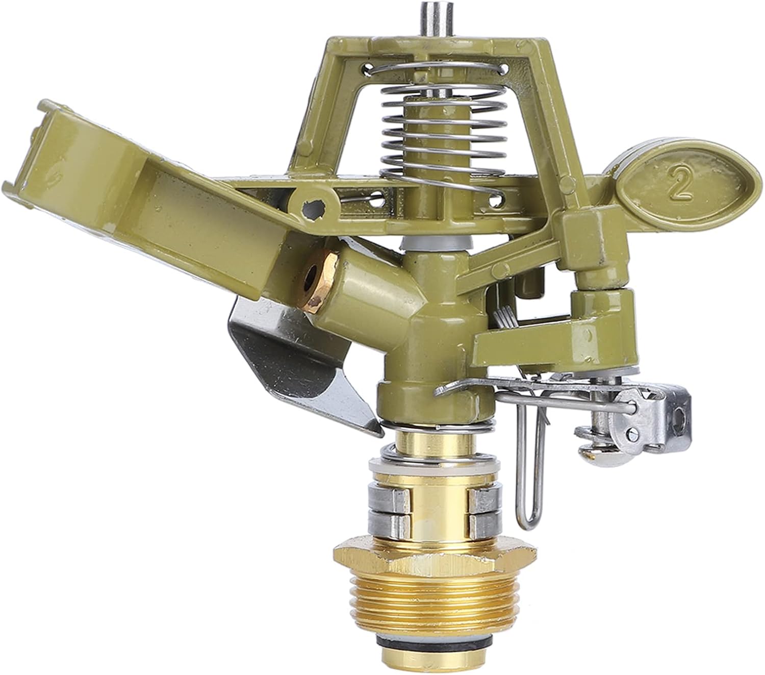 Zraszacz ogrodowy G3/4", gwint zewnętrzny 360°, stop aluminium, regulowana dysza nawadniająca z kołyską, zraszacz do trawnika do systemu nawadnia