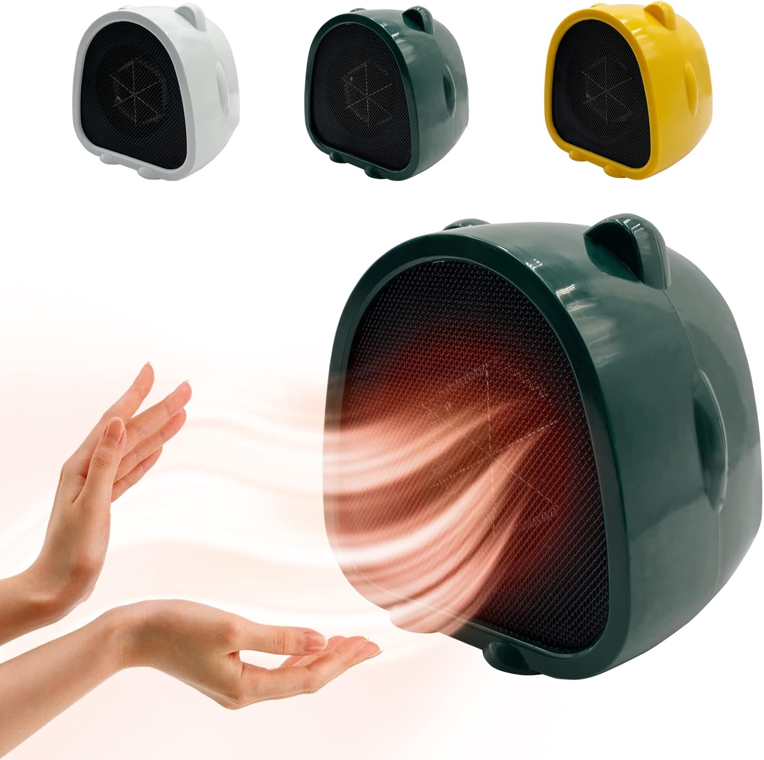 Ogrzewacz pomocniczy, przenośny grzejnik z wentylatorem, mini grzejnik elektryczny ceramiczny PTC o mocy 500 W, mały grzejnik elektryczny do biura/sa