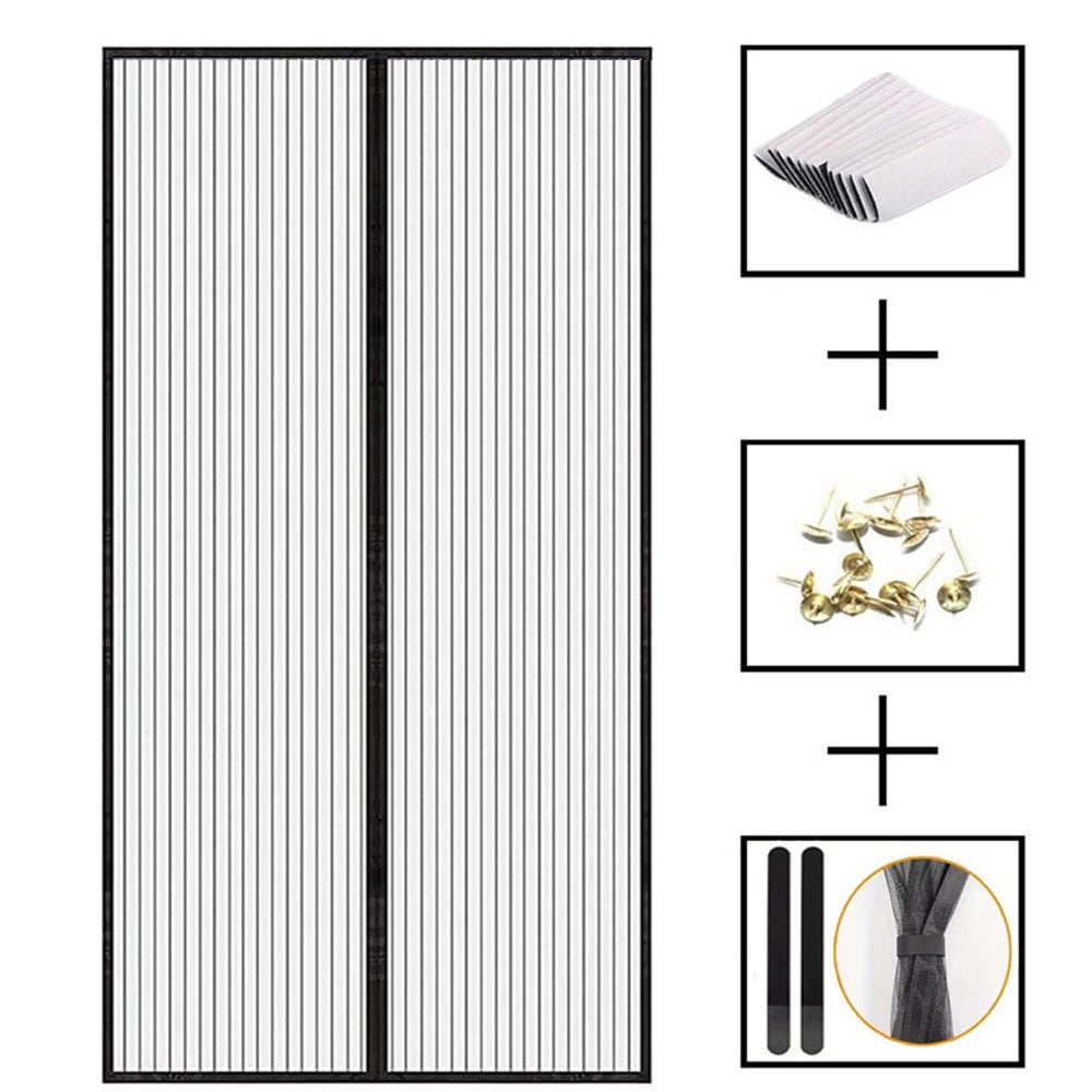 Moskitiera magnetyczna, samoprzylepna zasłona magnetyczna z ultradrobnymi oczkami, automatyczne zamykanie, montaż bez użycia narzędzi, 120 x 210 cm