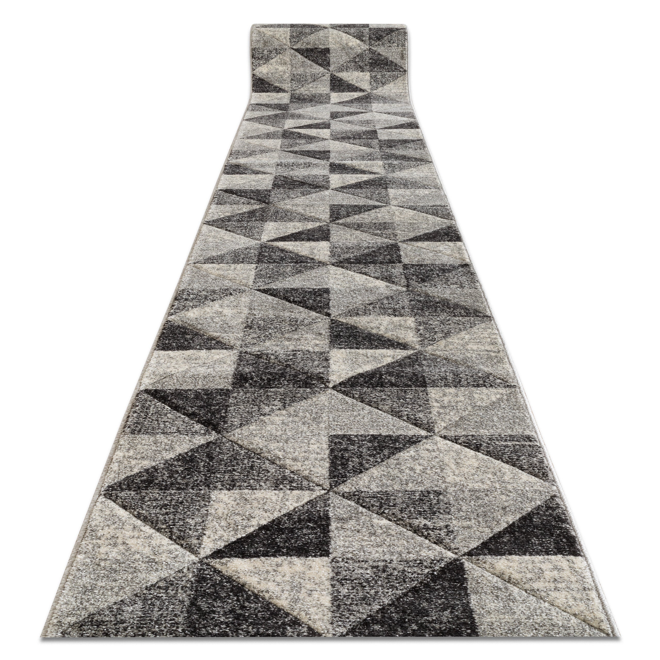 Chodnik FEEL 5672/16811 TRÓJKĄTY szary / antracyt / krem 70 cm 70x180 cm