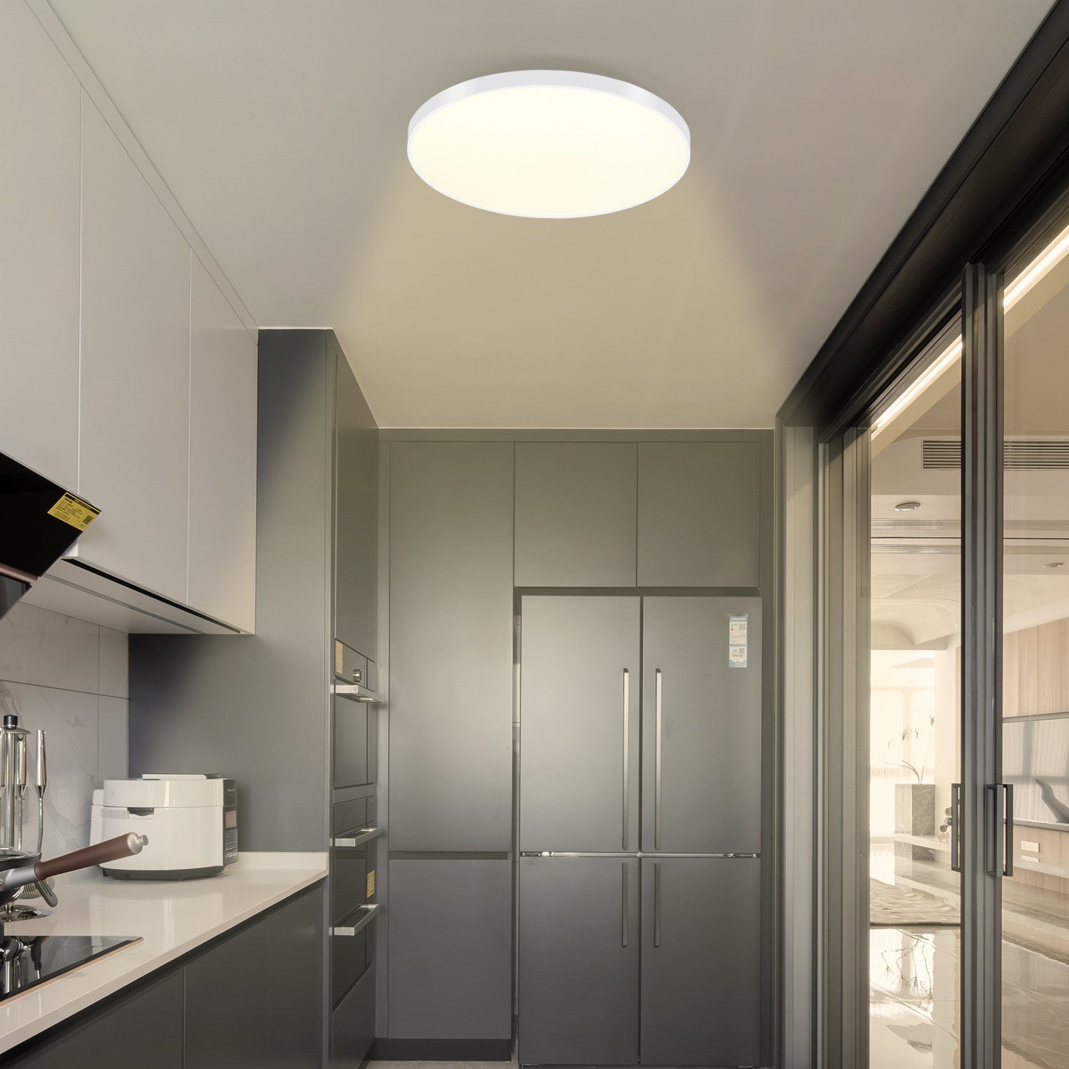 NETTLIFE LED ściemnialna lampa sufitowa IP44 37 x 2,5 cm