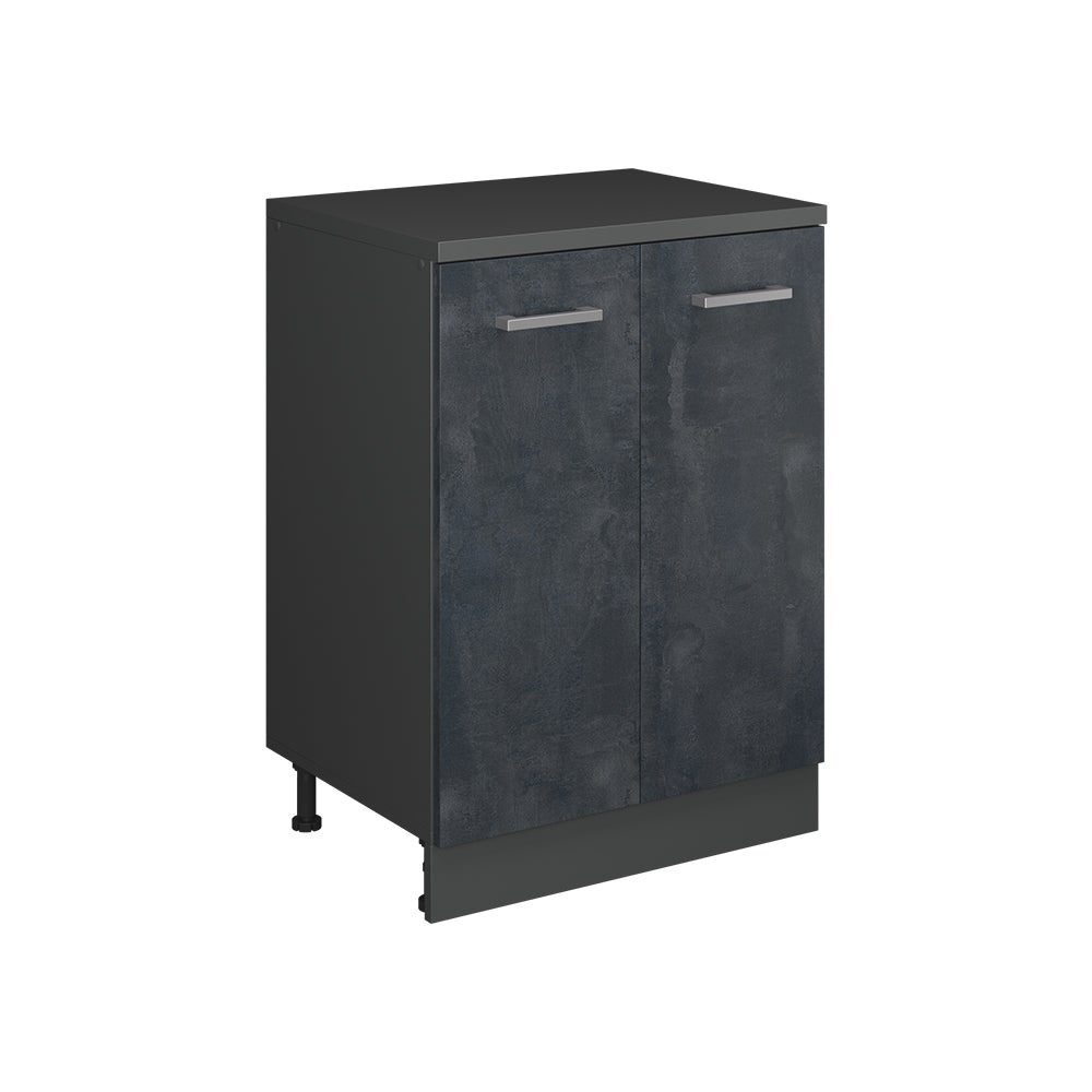 Vicco Szafka rozszerzająca Rion, Czarny beton/Antracyt, 60 x 46 cm bez skosu z 2 drzwiami