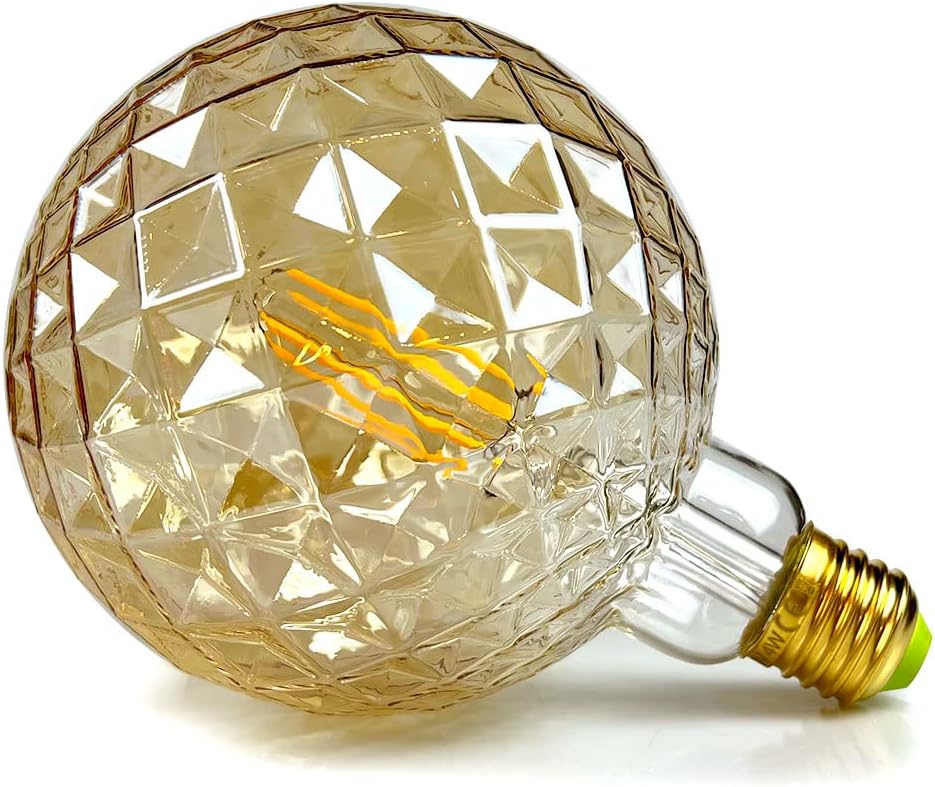 Żarówki LED Vintage 4W Ciepła Biel 2700Kelvin Duża Szklana Żarówka LED 220/240V Gwint Edison E27 G125 (Crystal)