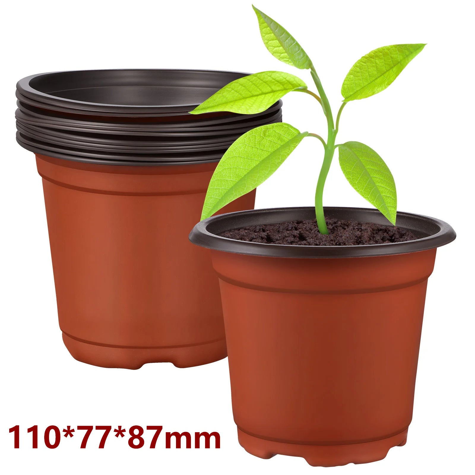 Donice szkółkarskie do roślin 20 sztuk, Doniczki do rozsad kwiatów wielokrotnego użytku, Elastyczne plastikowe doniczki do sadzonek, 11 cm x 8,7 cm