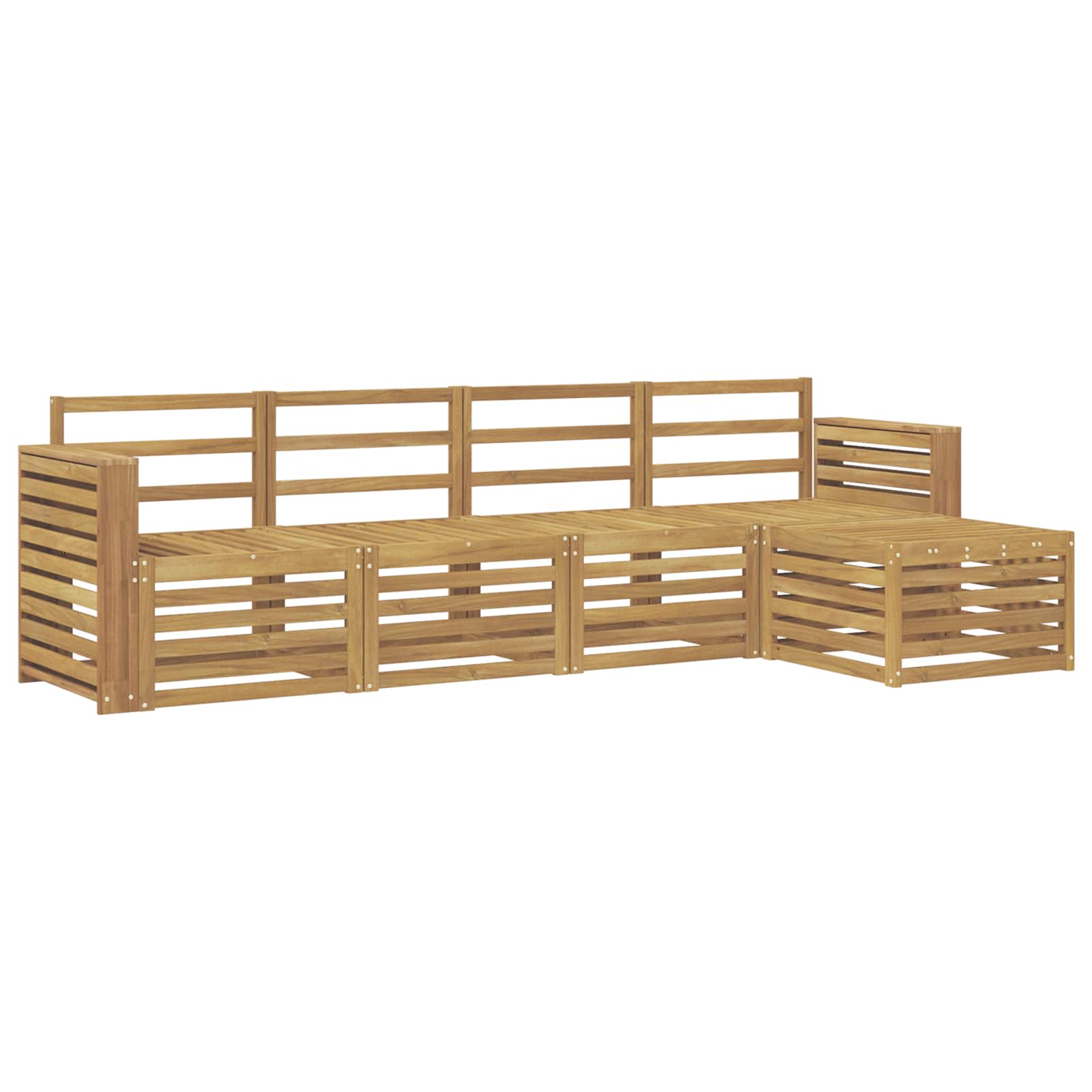 Zestaw sof na zewnątrz 5 pcs Biały 257 x 122,5 x 73 cm