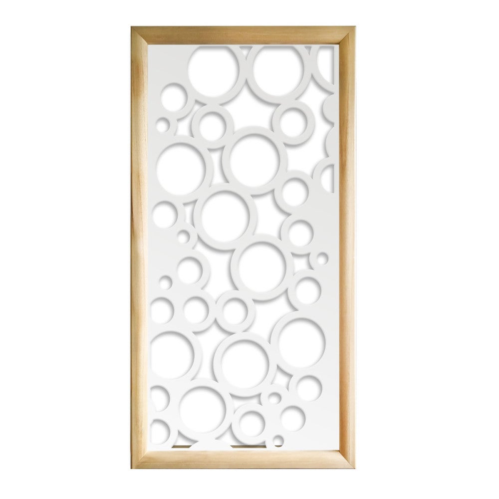 CIRCLE - Prostokątne moduły dekoracyjne z drewna i PVC - Rozmiar 47x94 cm - Grubość 47 mm - Kolor wewnętrzny BIAŁY