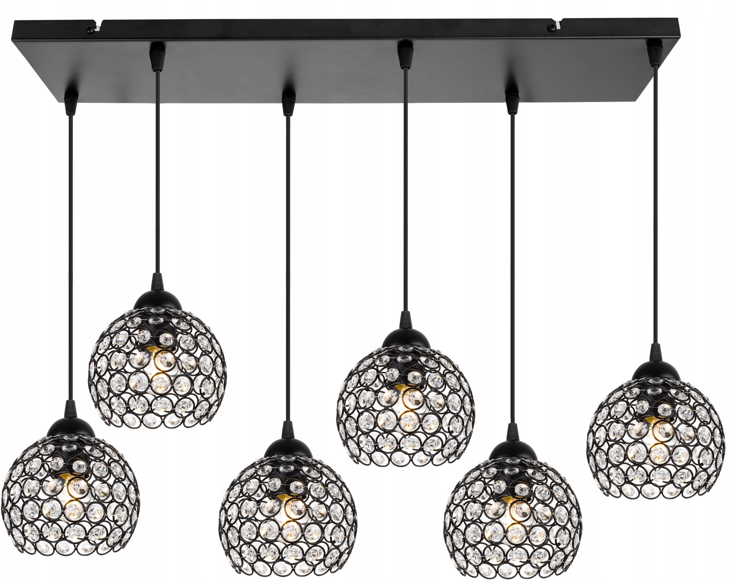 Lampa sufitowa wisząca Light Home LH Crystal 6x E27 60W czarny