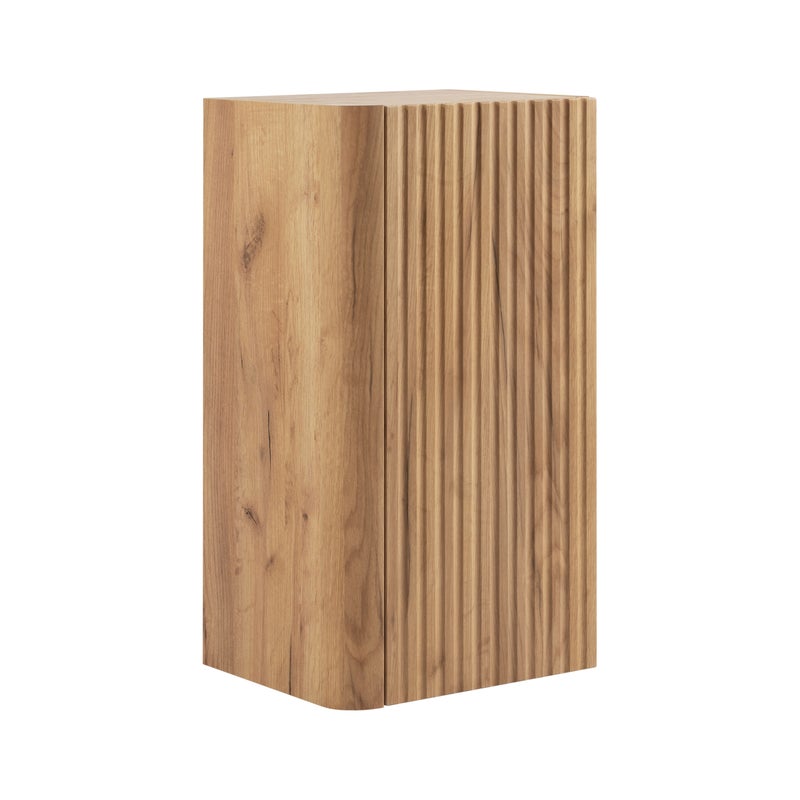 Szafka łazienkowa wisząca półsłupek z drzwiczkami, 3 półki, Dąb Craft, 35 x 68 x 30 cm