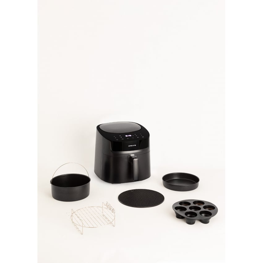 CREATE - Zestaw AIR FRYER PRO LARGE 6.2 L + Akcesoria - Noir