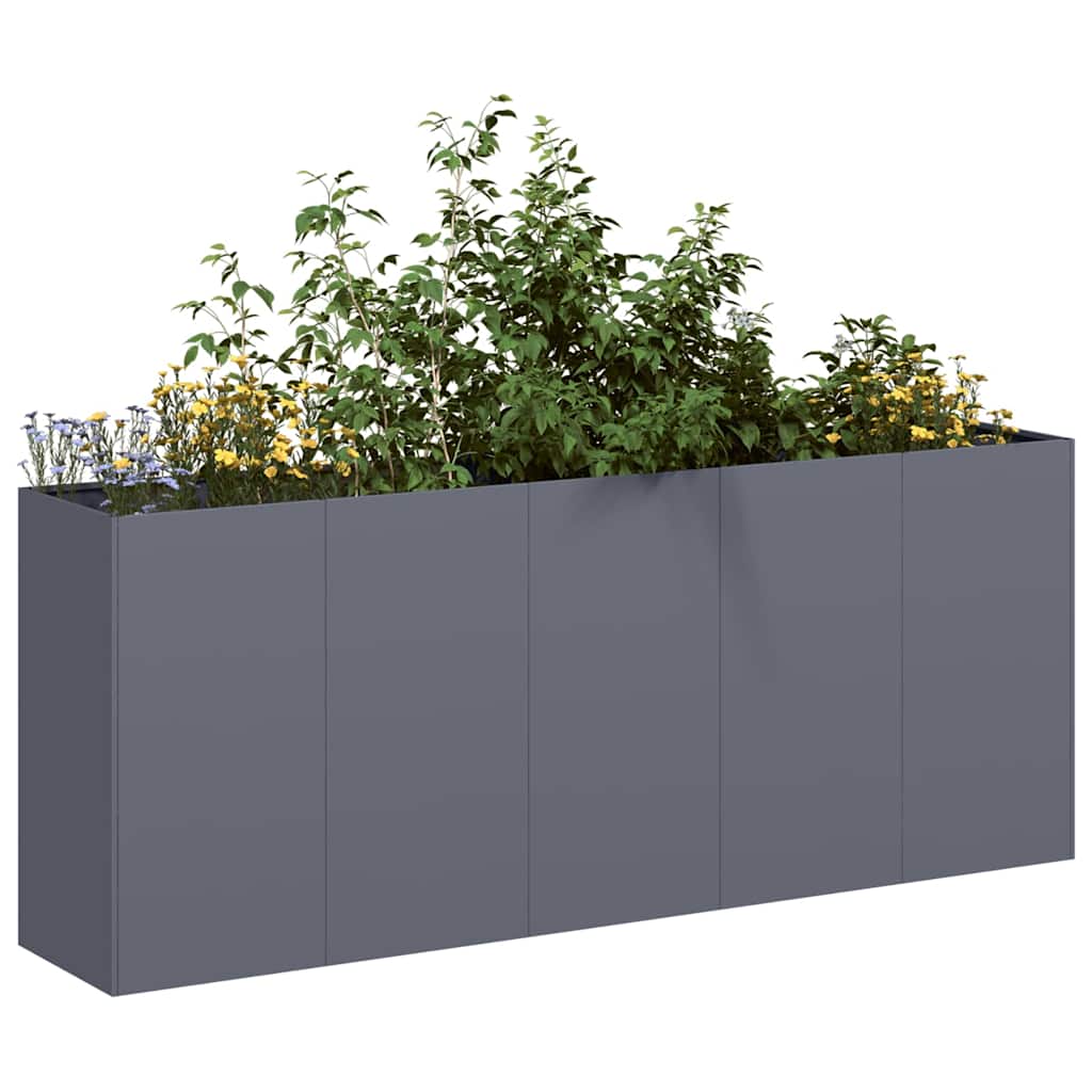 Doniczka Antracyt 200x40x80 cm Stal walcowana na zimno vidaXL