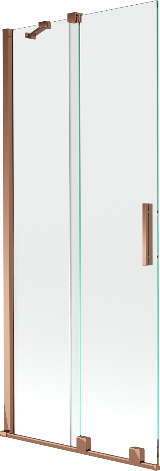 Mexen Velar parawan nawannowy 2-skrzydłowy rozsuwany 80 x 150 cm, transparent, różowe złoto - 896-080-000-01-60