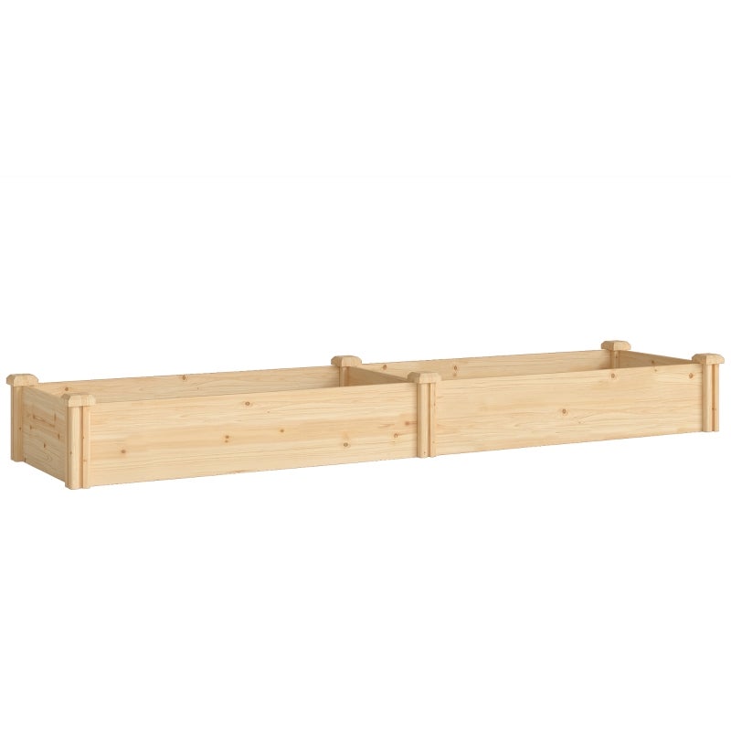Podwyższona grządka 235 x 66 x 26 cm, w wykończeniu naturalnego drewna, naturalne drewno, do ogrodu, na taras i balkon