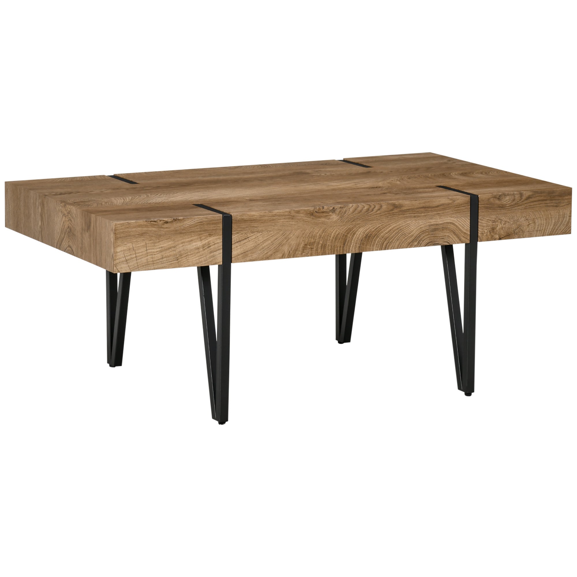 stolik kawowy, 105 cm, 60 cm, 42 cm, industrialny, czarny/brązowy, czarny