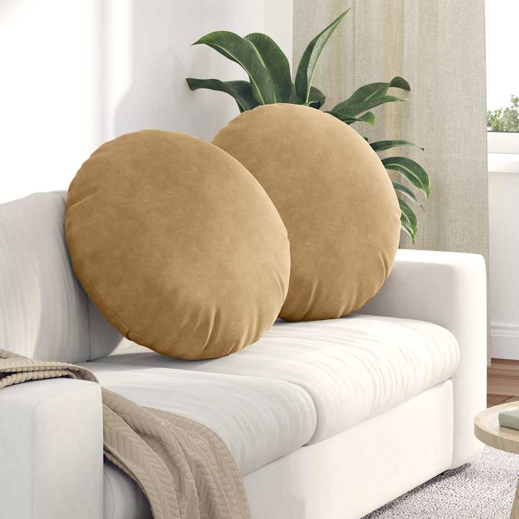 Poduszki na siedziska 2 pcs Brązowy Ø 80 x 29 cm Aksamit vidaXL