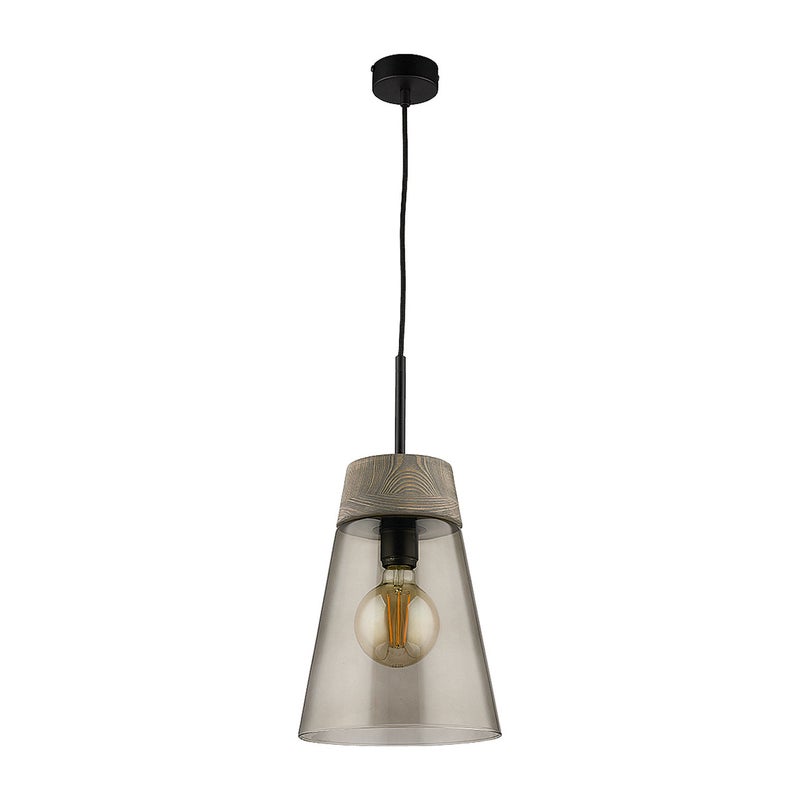 Lampa wisząca DOMINO I Jupiter czarny klosz szkło czarny E27 80 cm 1 szt.