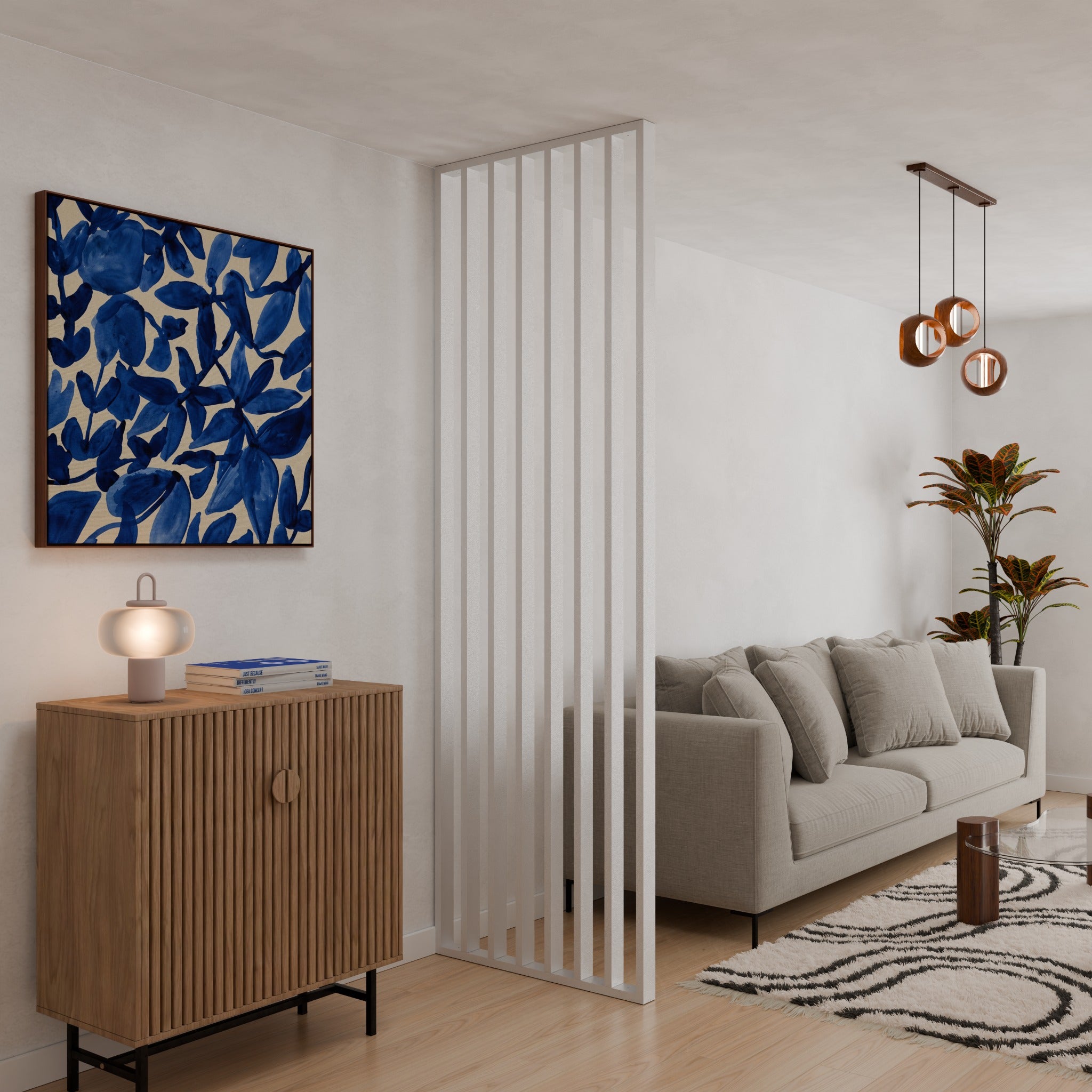 Ścianka działowa loftowa VERREA Claustra Classic 80 × 249,5 cm, biała RAL 9016