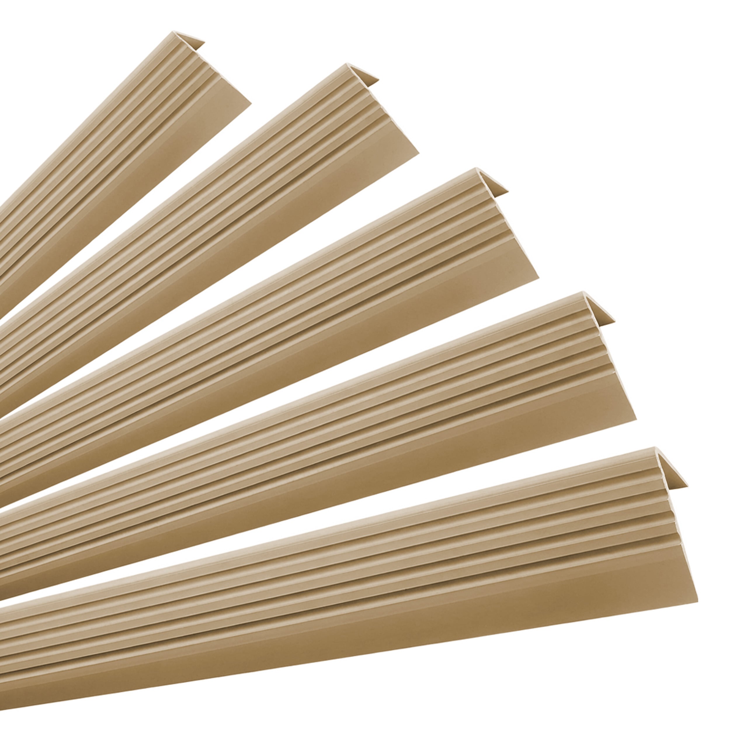5x Profil schodowy samoprzylepny 50x42 mm PVC na krawędzie stopni z ryflowaniem - 100 cm, beżowy