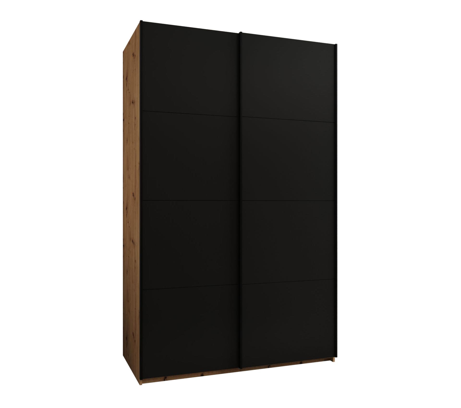 Szafa przesuwna wysoka Lux 1 160 x 64 x 245,5 cm artisan + czarny + u. czarny - Abiks Meble