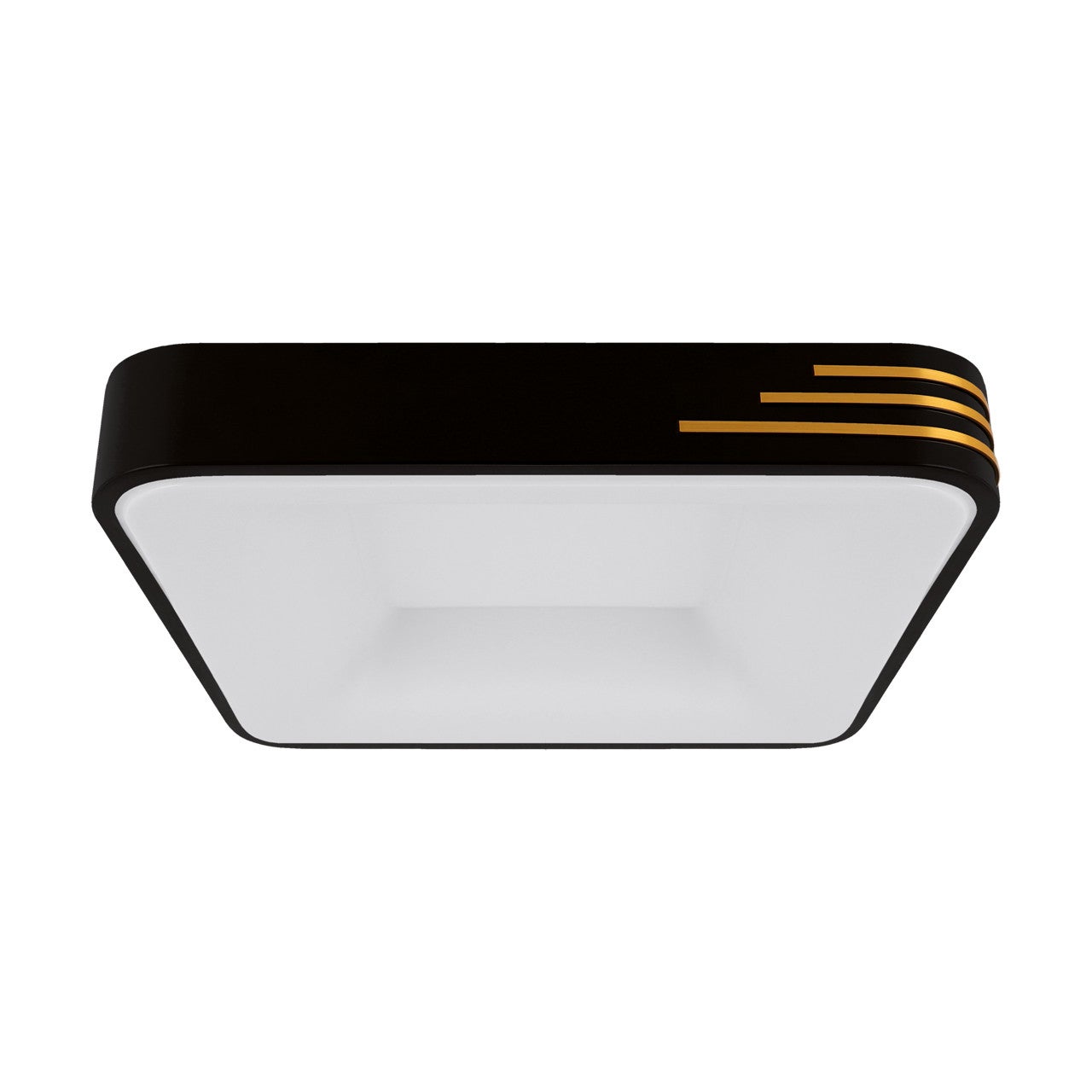 Plafon sufitowy dekoracyjny do salonu sypialni czarno-złoty kwadratowy 42cm neutralna barwa LED 24W LIBRUS Struhm