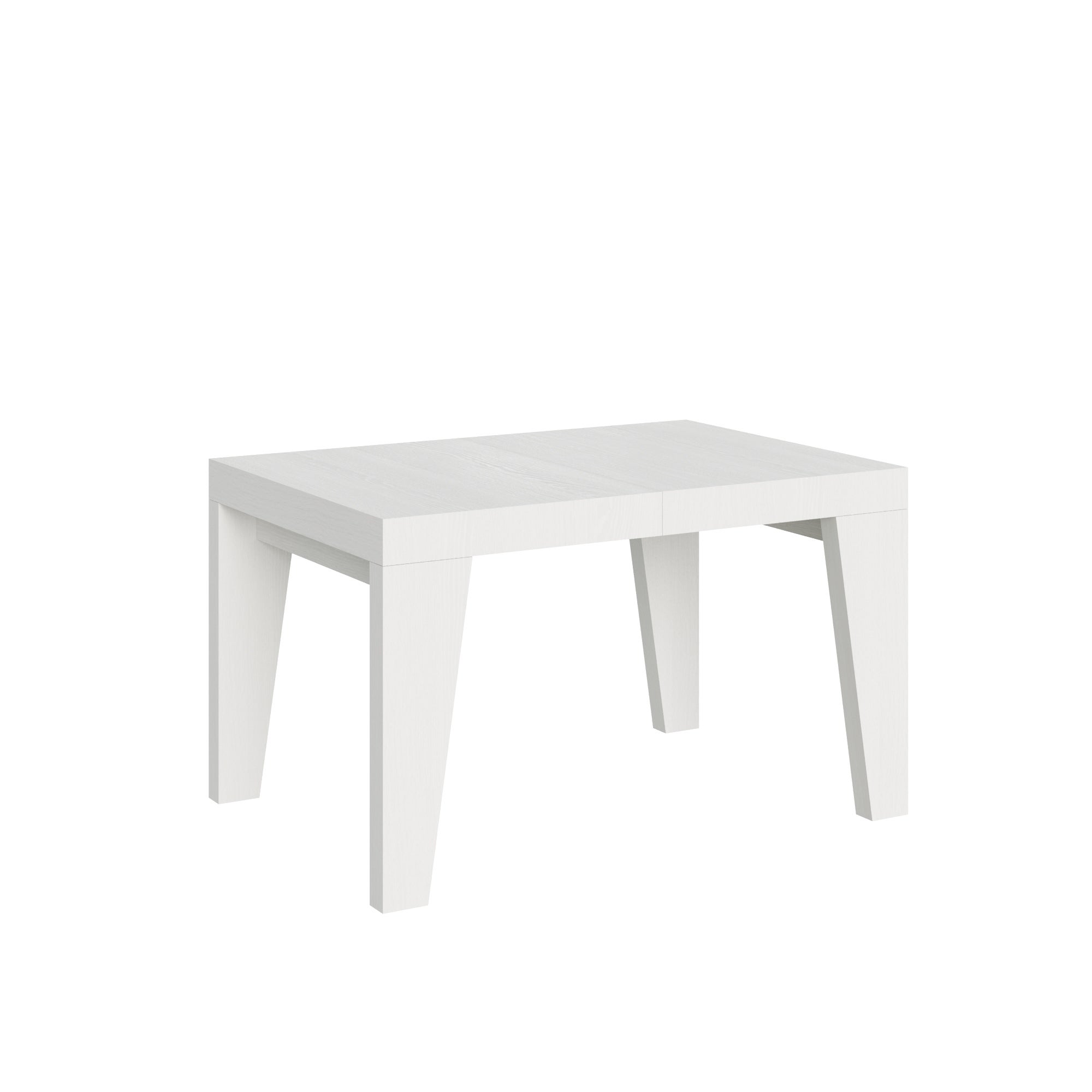 Mesa Naxy 90x120 extensible 224 cm rectangular compacta moderna Fresno blanco