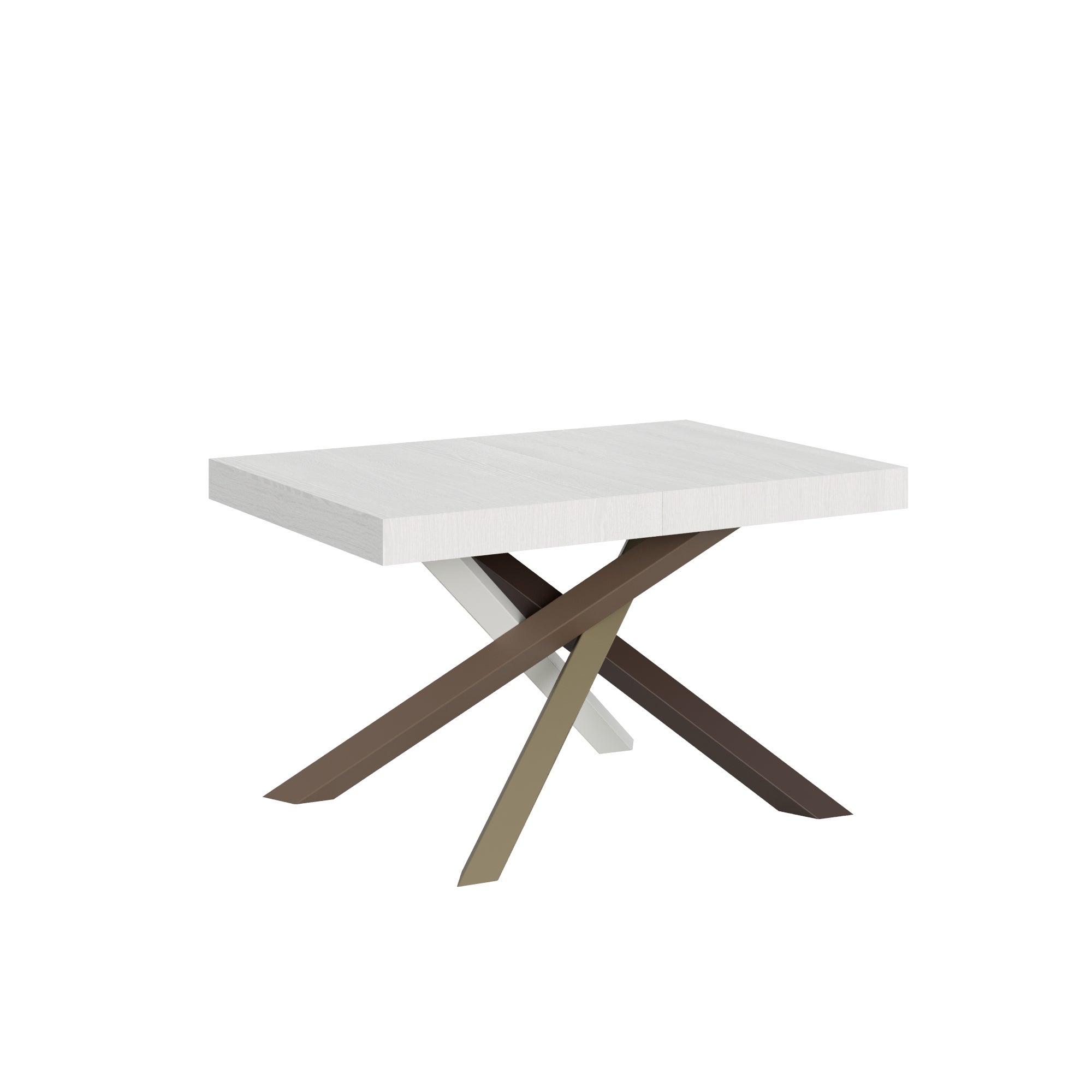 Mesa de lujo VOLANTIS 90x140 abierta 244 cm estructura decorativa 4/C Fresno blanco