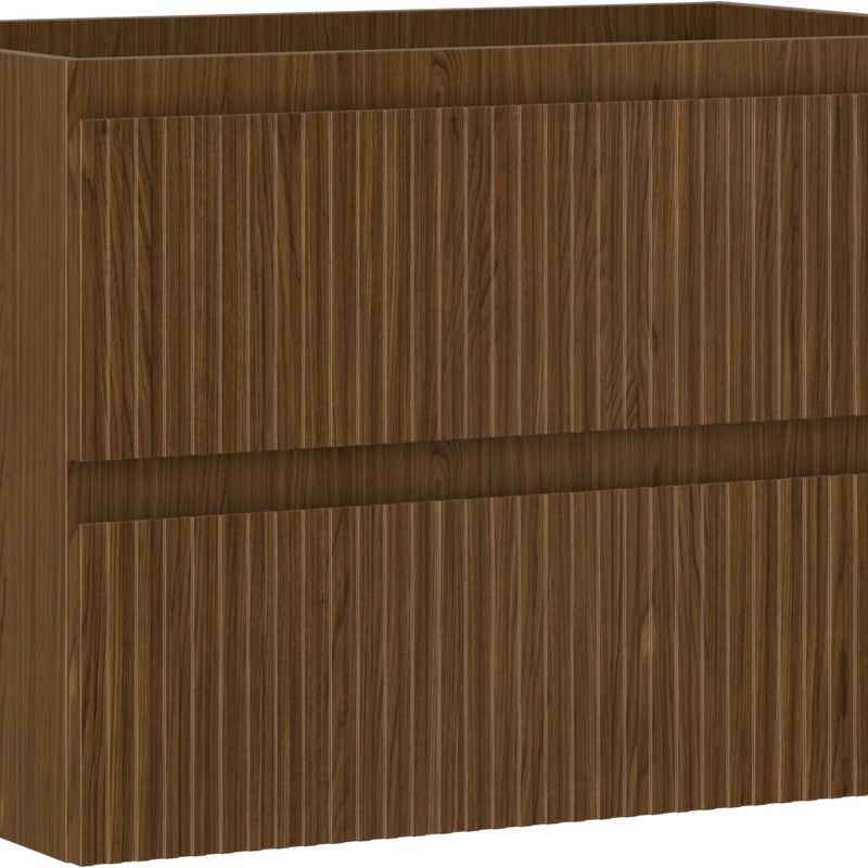 Mexen Rivel szafka łazienkowa podumywalkowa 70 cm, 2 szuflady, ryflowana , orzech - 91A20-07047-2-BFF86
