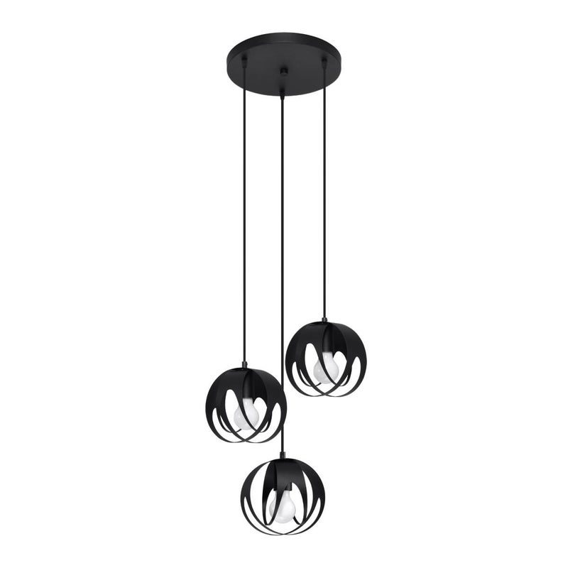 Lampa wisząca okrągła potrójna czarna TULOS 3xE27 15W SL.1088 Sollux Lighting