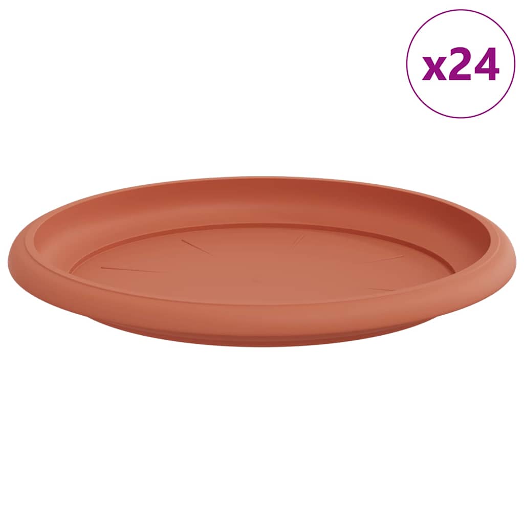 Okrągły Talerzyk Kwiatowy 24 pcs Czerwony ceglasty Ø 14 x 2 cm
