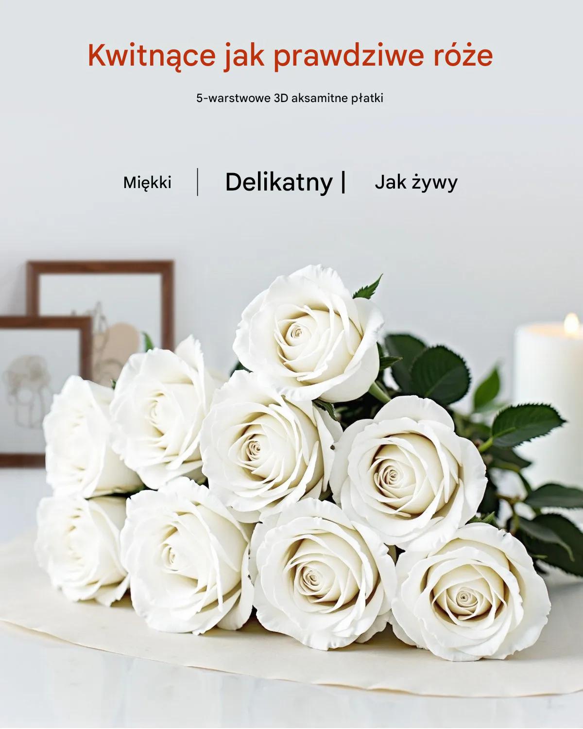 Sztuczne kwiaty 120szt białe róże ślubne bukiet do dekoracji stołu