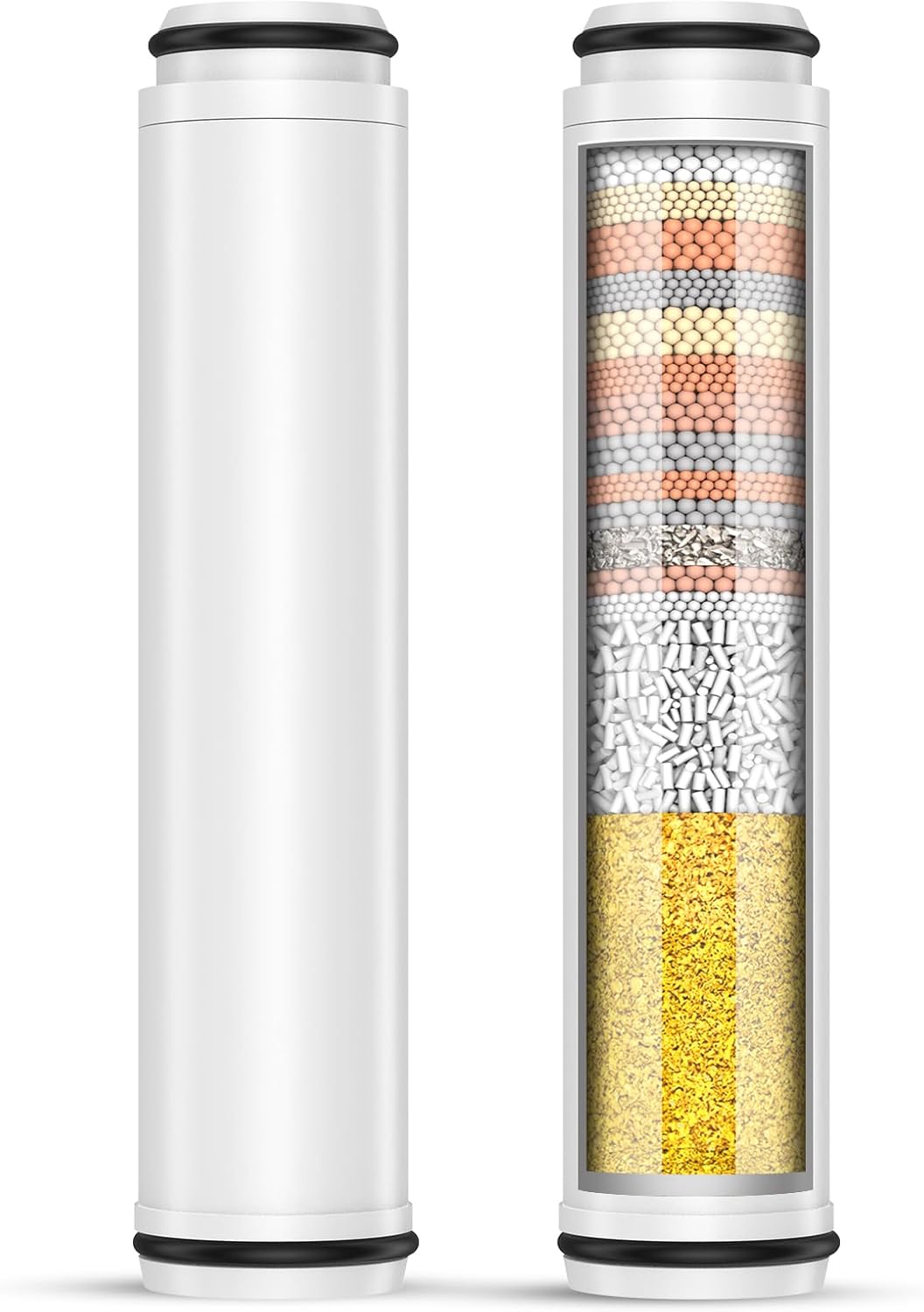 Zestaw 2 wymiennych filtrów do głowicy prysznicowej, do ASIN B0FY51CKNK, B0GCND6R79, B0GHXQ3ZY4, 15-warstwowy filtr wymienny do twardej wody