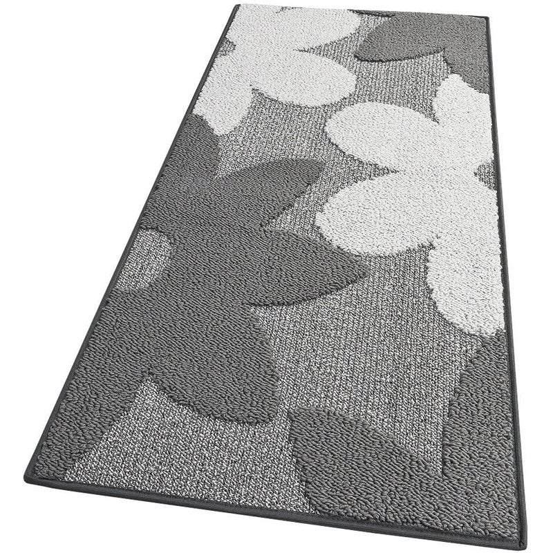 Dywan Kuchenny 57x40 cm Antypoślizgowa 100% Made in Italy Zmywalny Nowoczesny Kwiaty 3D Szary