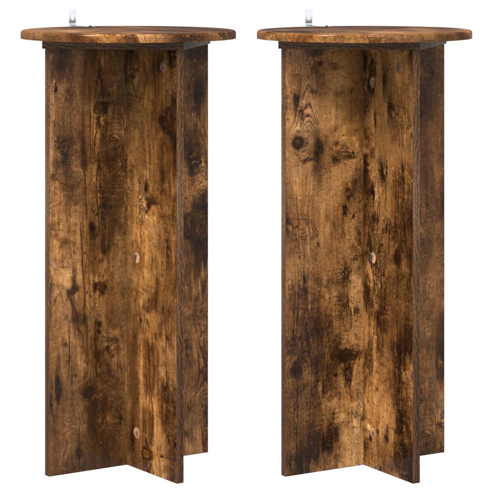 2x Stojak na Rośliny 80 cm Dąb Wędzony 40x40x80 cm do Salonu
