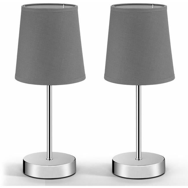 2x Lampki nocne z antracytowymi kloszami, Nowoczesna lampka biurkowa, Dekoracja wnętrz, wysokość 32 cm (Numer katalogowy produktu: 92502108 | Numer ka