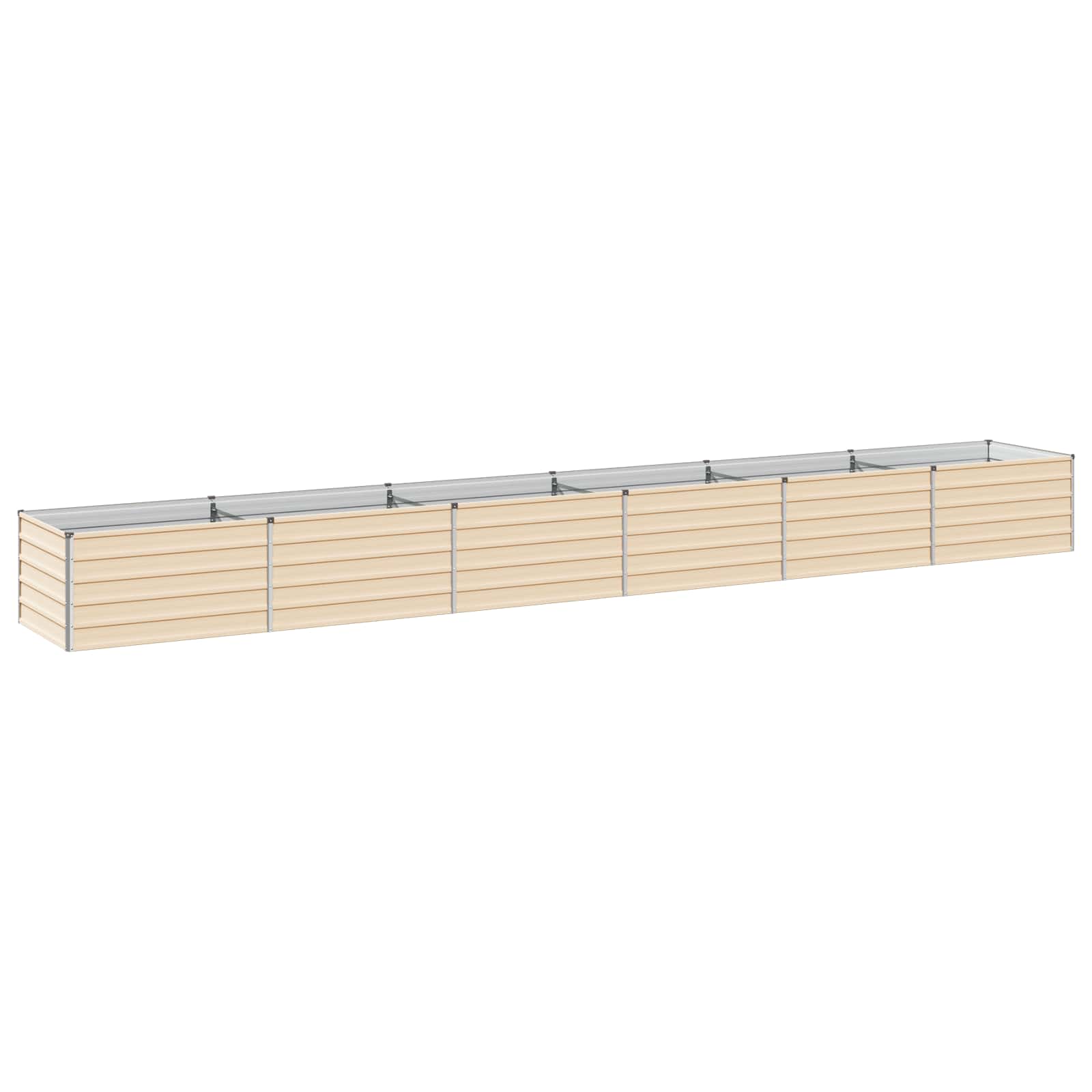 Podwyższona Grządka Ogrodowa na Warzywa Stalowa 600x80x55 cm Kość Słoniowa