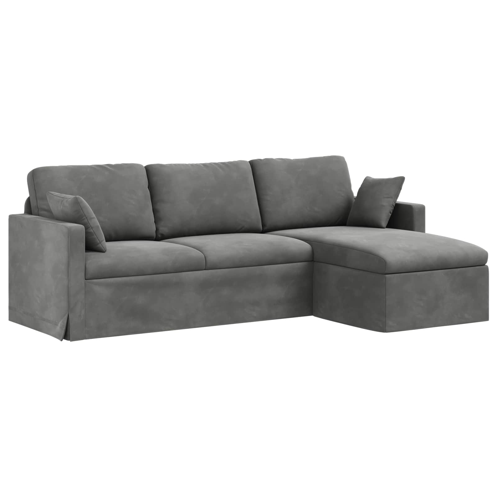 Sofa Ciemnoszary 228 x 134 x 80 cm Aksamit