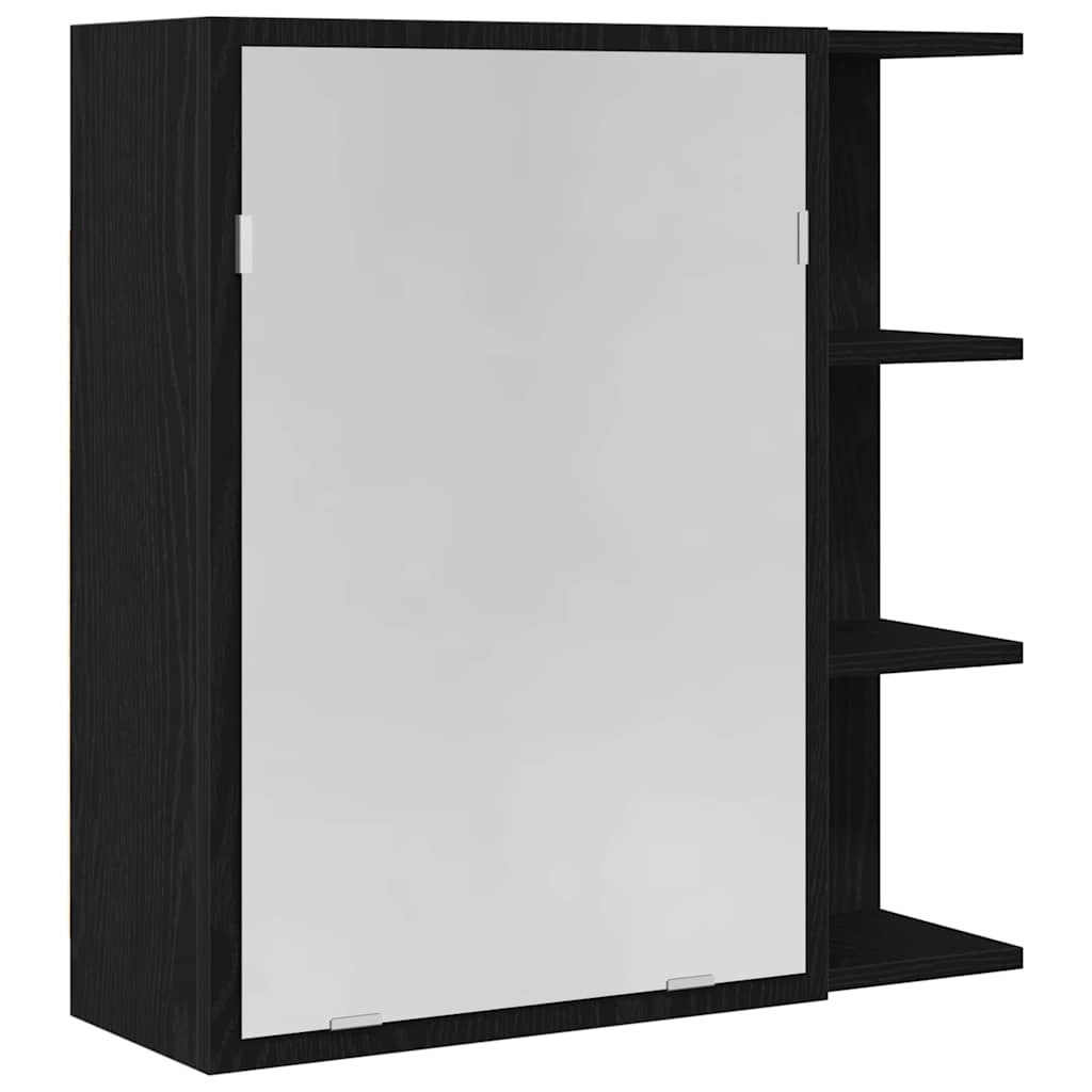 Szafka z lustrem do łazienki Czarny Dąb 62,5 x 20,5 x 64 cm