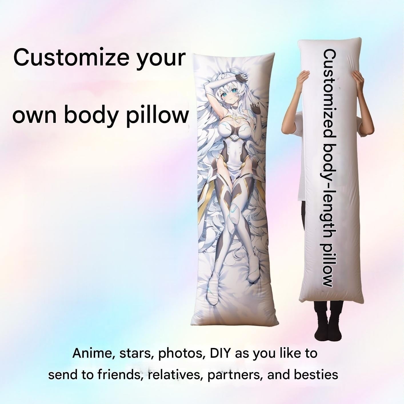Prywatna personalizacja, długa poduszka, DIY, poduszka personalizowana, bawełna PP (materiał: aksamit kryształowy, rozmiar: 40cm*120cm)