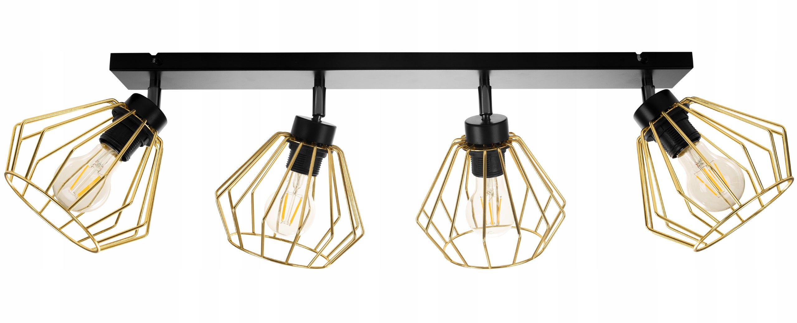 Lampa sufitowa wisząca Light Home LH Santos 4x E27 abażur druciany złoty elegancka