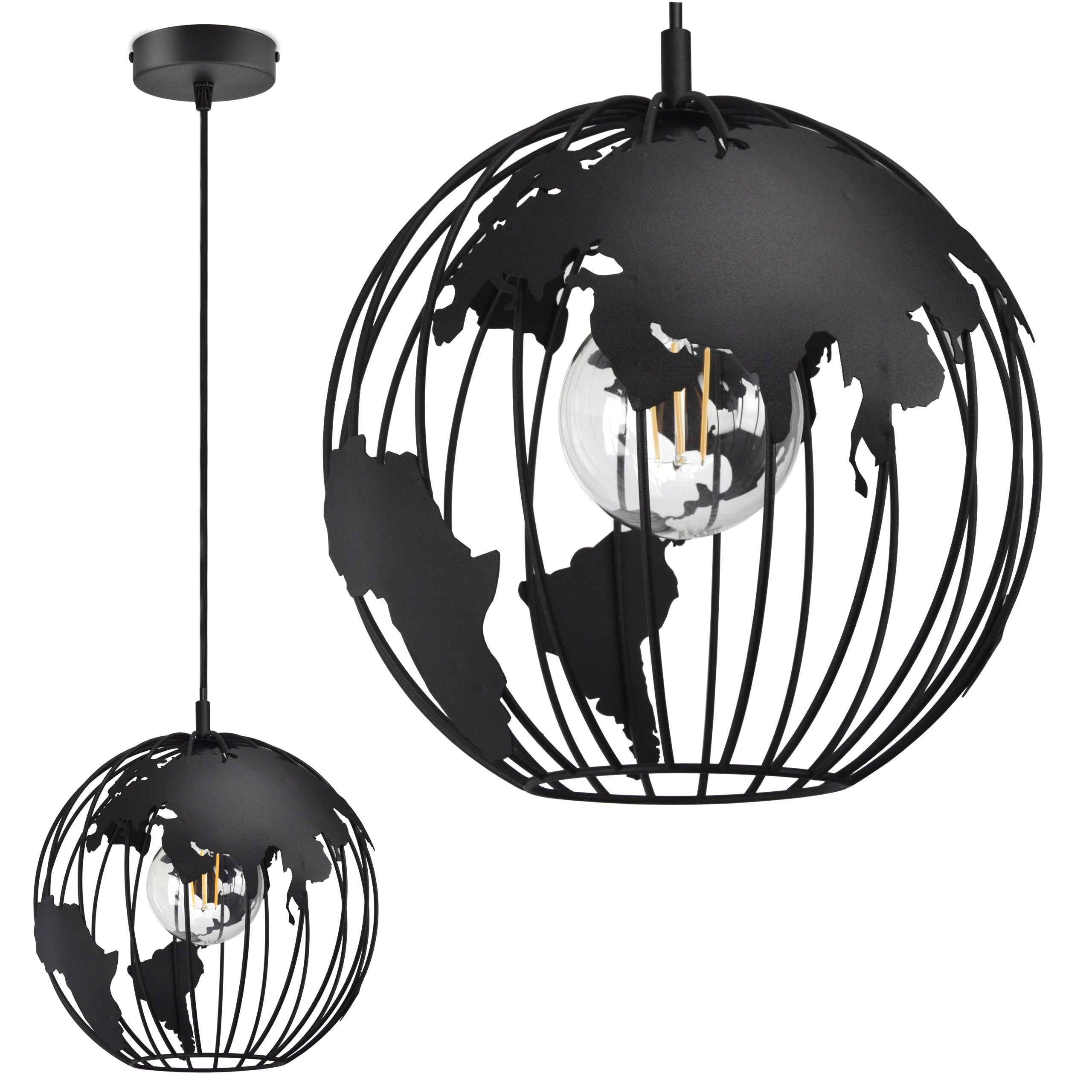 Lampa wisząca żyrandol globus czarna