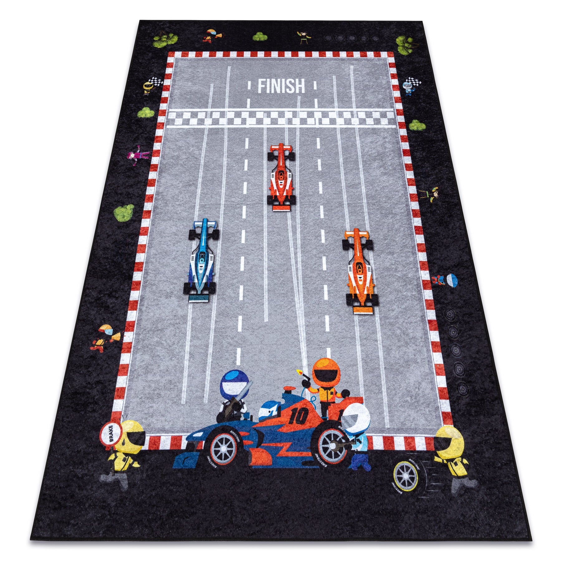 Dywan do prania JUNIOR 52108.801 Wyścigówka, formuła 1 dla dzieci, antypoślizgowy - szary 200x290 cm