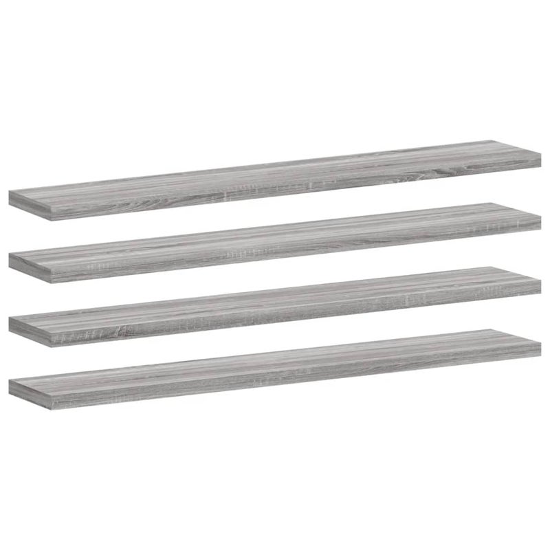 Półki ścienne, 4 szt., drewno kompozytowe Sonoma Grey, 60x10x1,5 cm - COMFORTXL