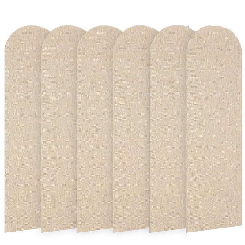 6-częściowy samoprzylepny panel ścienny antykolizyjny, 60 x 15 cm, panel ścienny 3D, odpowiedni do sypialni, salonu, pokoju dziecięcego (żółty)
