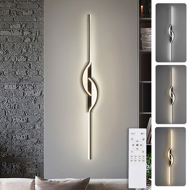 Ściemnialna lampa ścienna LED z pilotem, lampka nocna, wewnętrzna lampa ścienna, lampa sufitowa, 3 temperatury barwowe (60 cm)