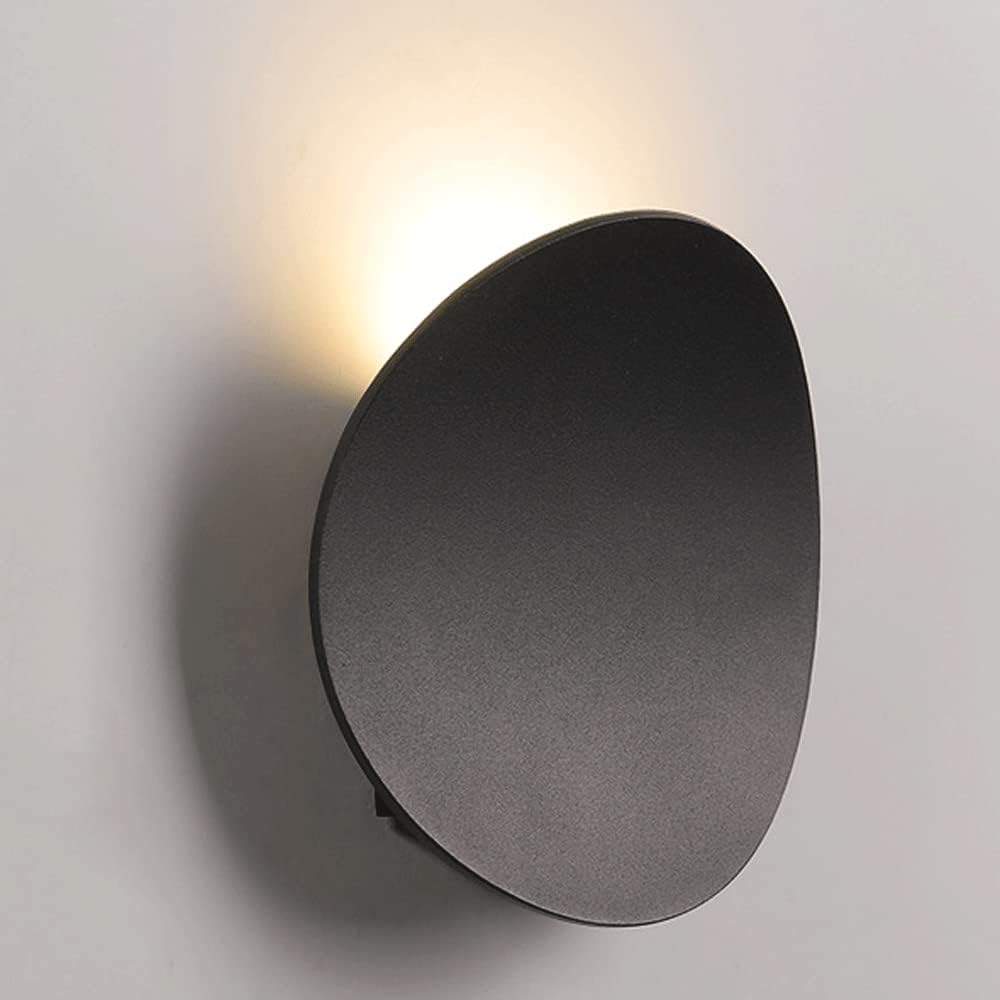 Lampy ścienne wewnętrzne i zewnętrzne, nowoczesne lampy ścienne LED 7W, lampy ścienne z aluminium w górę i w dół (czarny, 3000K)