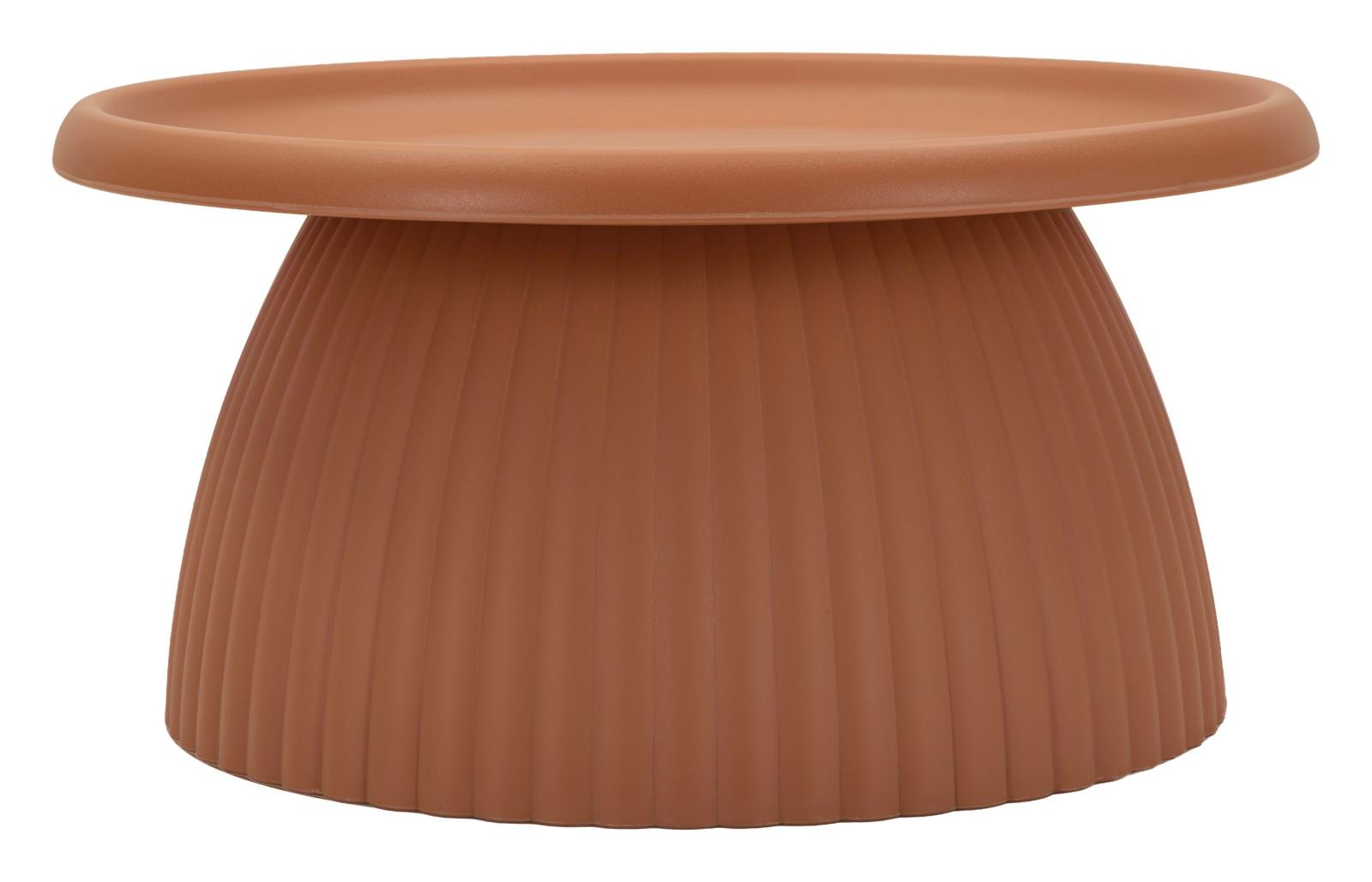 Stolik kawowy Geax Red - Duży plastikowy stolik kawowy, Ø 70x35 cm, nowoczesny i rzeźbiarski design