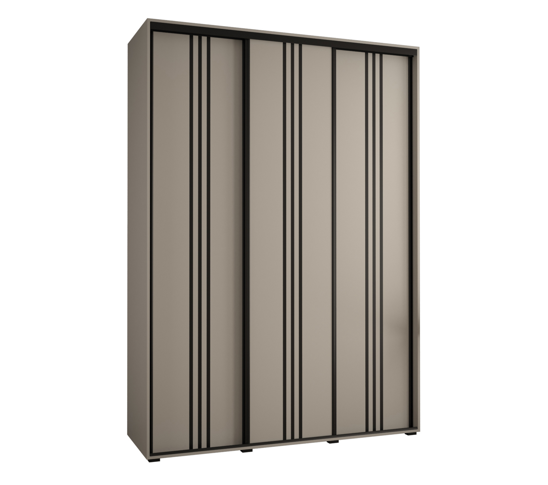 Szafa przesuwna wysoka Dakota 6 180 x 45 x 235,2 cm kaszmir + u. czarny - Abiks Meble
