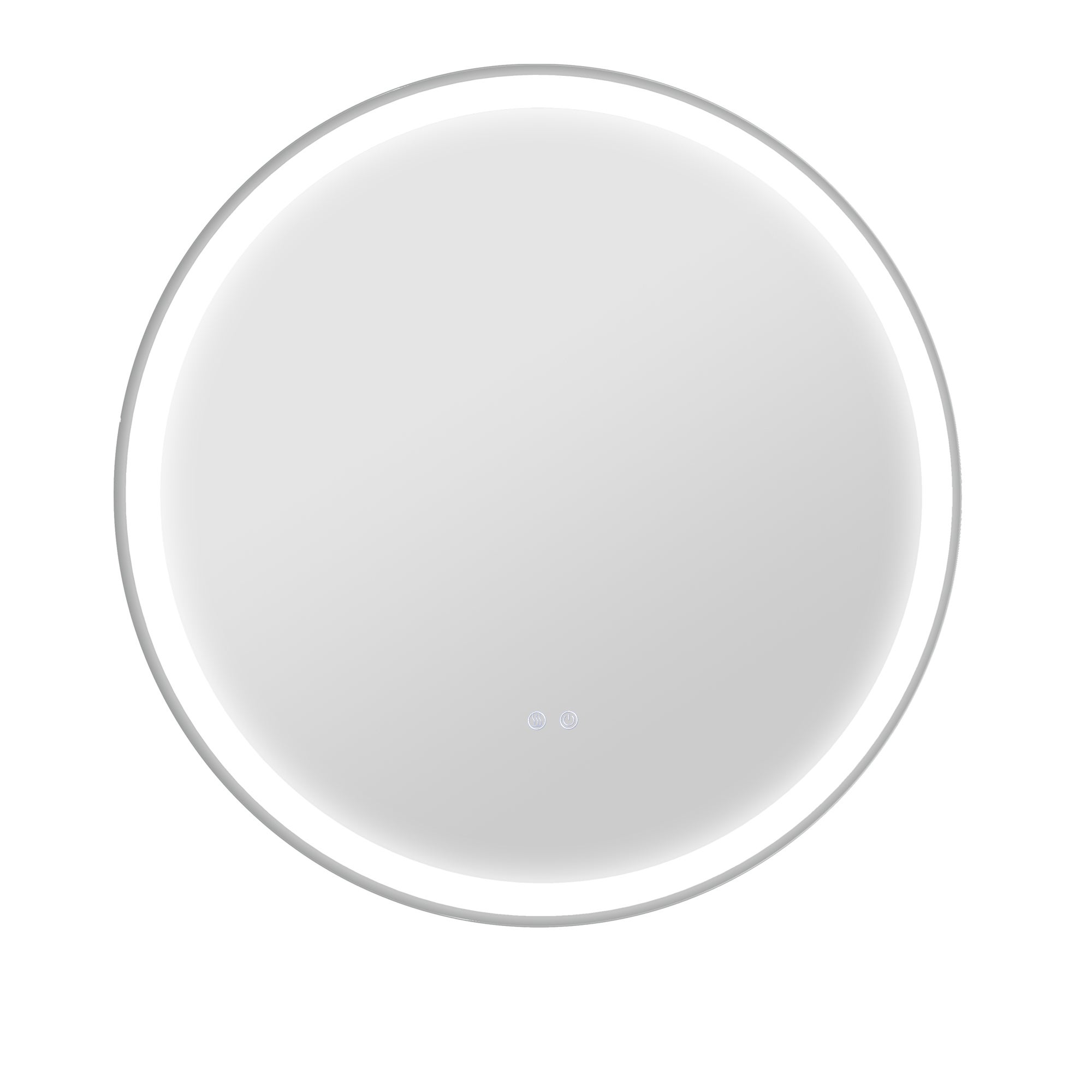 Lustro z oświetleniem LED 60 x 3 x 60 cm, z oświetleniem LED, biały, szkło oraz aluminium, praktyczny wybór do codziennego użytkowania