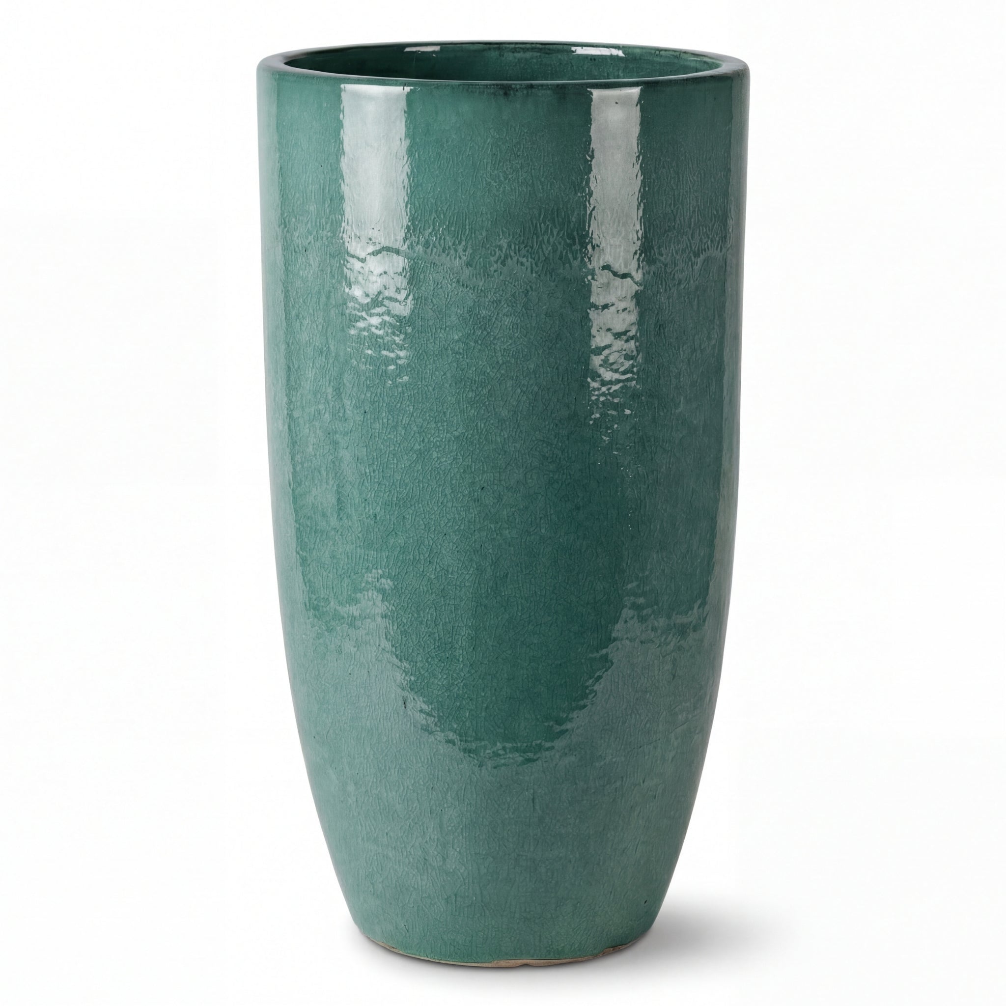 Donica ceramiczna Provencelia EIFFEL2 Zielony, sred.47 x H92 cm, mrozoodporna, rękodzieło, szkliwiona