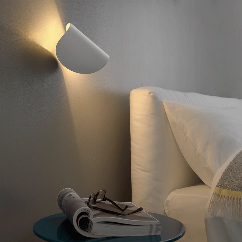Nowoczesna lampa ścienna LED, obrotowa lampa ścienna, do wnętrz, sypialni, salonu, korytarza, na schody - biała - ciepłe światło (1 szt.)